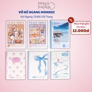 MONDEZ Horizontal Notebook, Horizontal Notebook 80/120 Pages 60GSM, Cute Design Notebook for Student