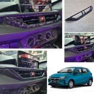 perodua axia new 2023-2025 forged carbon fiber car center air outlet frame cover garnish accessories