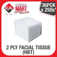 KA-MART 2PLY HBT HYGIENIC BATHROOM TISSUE 250SHEET (100MM X 210MM) FACIAL TABLE TOWEL (36PKT-CARTON)