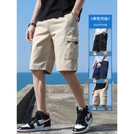 Overalls Men's 5-point Pants Summer Thin Style Loose Cool Casual Shorts Men's 7-point Middle Pants S