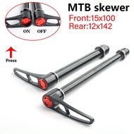 Thru Axle skewer alloy Axle for MTB Mountain Bike Front 15x100mm Rear 12x142mm Frame MTB Skewer Bicycle 172g