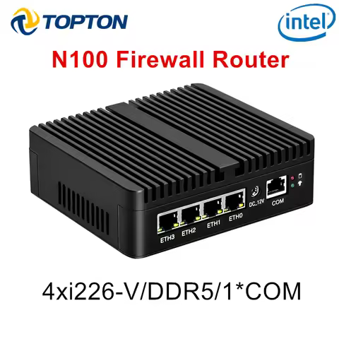12th Gen Intel N150 N100 Firewall Router 4x i226-V 2.5G LAN N6415 N5105 J6412 Fanless Mini PC Barebo