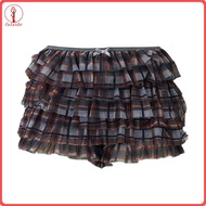 fulaide Women Mini Shorts Lace Ruffle Shorts Women’s Casual Lace Ruffle Mini Skort Elastic Low-rise 
