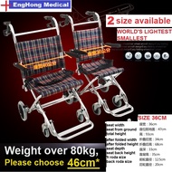 EngHong Lightest Wheelchair, Smallest Wheelchair, Travelling Wheelchair, 2in1 Rollator Wheelchair,Li