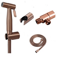 Biggers Rose Gold Color Stainless Steel Handheld Toilet Bidet Sprayer Set With Filling Valve Shower Hose PAQ5