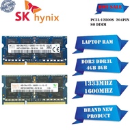 SKhynix Laptop RAM DDR3 DDR3L 4G 8GB 1066/1333/1600MHz memory module PC3L in stock