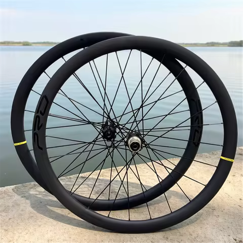 700C Road Disc Carbon Wheelset 32 37 46 50 60 75mm Tubeless Compatible Wheels Center Lock Or 6-blot 