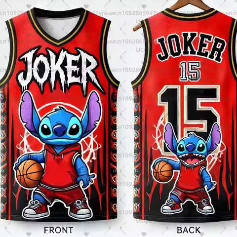Summer New Girls Women's 3d Printed Stitch Boys Training Men's Sports Sleeveless Vest NO.15 Joker Ba