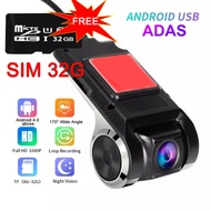 【ส่งจากไทย】Android USB กล้องติดรถยนต์ WIFI 1080P ซ่อนบันทึกการขับขี่ DVR Car Camera กล้องหน้ารถ ADAS