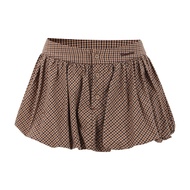 Weekend hub|กระโปรงสั้นทรงบอลลูน สีน้ำตาลลายสก็อต