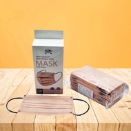 (Comfort guaranteed, Returnable) Brown 50PCS KBM 3 PLY Face Mask with CE cert