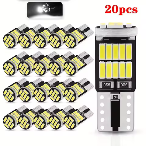 10/20PCS W5W T10 Led Bulbs Canbus 4014 SMD 6000K 168 194 Led 5w5 Car Interior Dome Reading License P
