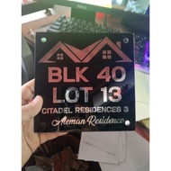 Personalized House Address Plate House Number Plate 6X6 inches SQUARE Acrylic Plate Waterproof