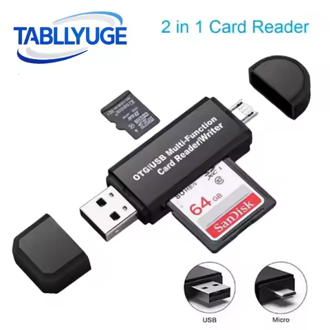 NEW 2 In 1 OTG/USB Multi-Function Card Reader USB Micro Card Reader SD/Micro SD Adapter Flash Drive 