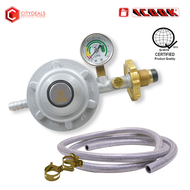 LPG Gas Regulator IC-368 w/ LPG Hose Stainless Steel iCook/Nylon Threaded LPG Hose Heavy Duty Fuego