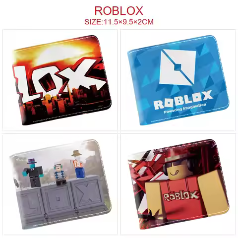 Roblox Pu Leather Short Wallet Cartoon Game Character Print Card Holder Coin Purse For Boys Girls Te