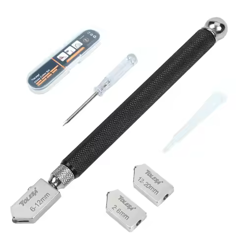 TOLESA Glass Cutter 2mm-20mm Kits Glass Cutting Tool with Aotomatic Oil Feed and Box Glass Cutter fo