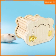 [SzyongxfdMY] Wooden Hamster House Cage Accessories Hide Supplies Hamster Hideout Exploration