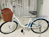 Ladies 24-inch Commuter Bicycle Retro Style Casual Adult Bike Man-Man-Dong-Mu-Ton High Carbon Steel 