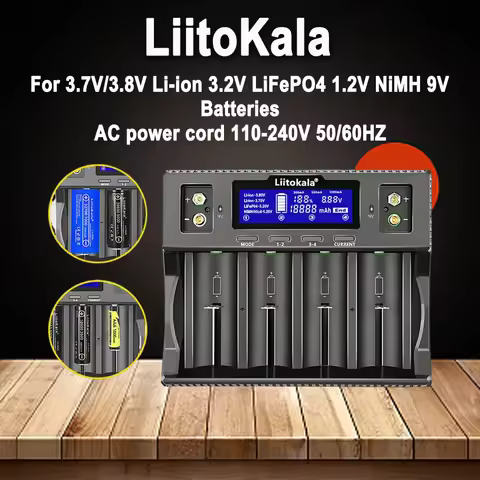 Liitokala Lii-D4XL Battery Charger for 18650 D NiMH LiFePO4 Li-ion 3.7V 1.2V 3.2V 9V 26650 14500 267