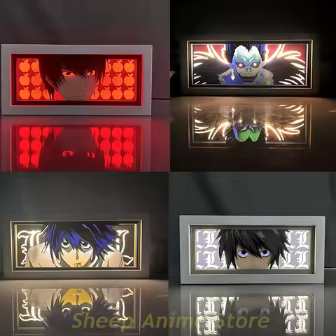 New Death Note Paper Carving Lamp Yagami Light Ryuk L Night Lamp Desktop Ornaments 3D Hollow LED Cre