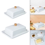 [themremain]-Ceramic Butter Dish with Sealed Lid for Kitchen Organization, Ideal for Cafe, Fridge, C