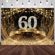 Happy 40th 50th 60th 70th Birthday Backdrop Gold Glitter  Birthday Photography Background Champagne 
