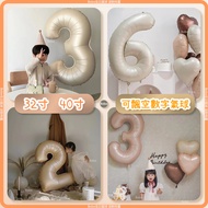 [New Style Number Balloon] Korea ins 106.6cm 133.2cm Caramel Color Number Balloon Aluminum Film Chil