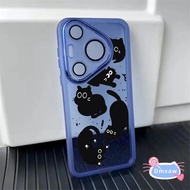 Cartoon Black Cats Phone Case Lens Glass For Vivo Y78 Plus Y78+ Y78T Y77 Y77E Y76S Y20 Y20S Y20i Y20