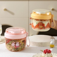 Office Worker Portable Cup Fruit Cup Overnight Breakfast Bowl Yogurt Oatmeal Cup Breakfast Cup with 
