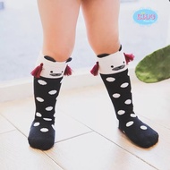 Children's Socks (With A Shop On Ratchada) MC875 Black Long There Is Polka Dot Pattern At The Bottom