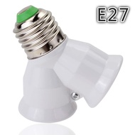 Screw E27 LED Base Light Lamp Bulb Socket E27 To 2-E27 Splitter Adapter