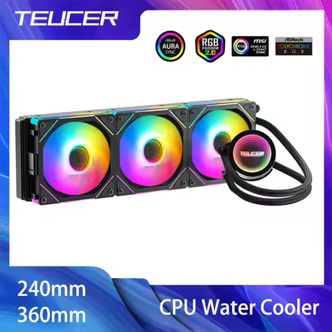TEUCER CPU Water Cooler With JM-1 Fan All In One CPU Liquid Cooling 240mm/360mm ARGB Water-Cooled Ra
