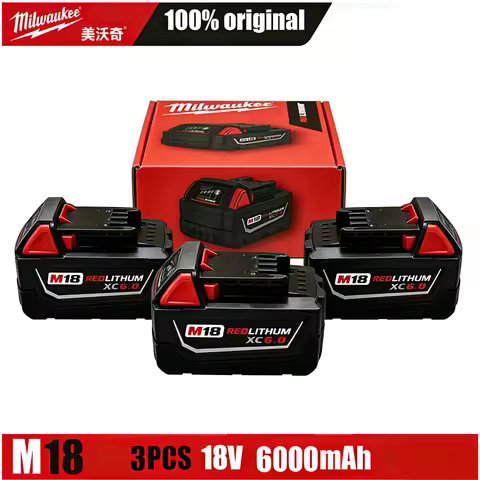 🔋Milwaukee m18 battery, bateria lifepo4 M18B6,5000mAh lithium battery XC48-11-1860 Original milwauke