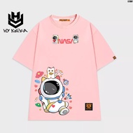 HY KOREA Nasa Cat short-sleeved t-shirt 1200 cotton 75% loose form for men and women