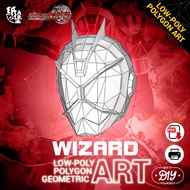 Kamen Rider Wizard Helmet Low Poly Polygon Geometric Paper Craft Model Figure DIY Origami Art