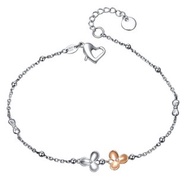 女腳鍊 鑽石白鋼 勿忘我 送禮推薦