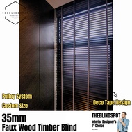 TheBlindSpot 35mm Timber Blind Deco Tape Bidai Kayu Ruangtamu Tirai Kayu Window Blinds Indoor