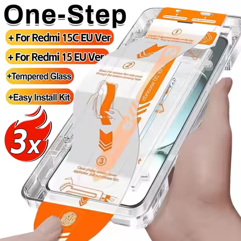 1-3PACK Easy Installation Dust Free Screen Protector for Redmi 15/15C European Version HD Clear Temp