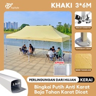 Tenda Lipat 3x3 Tenda Bazar 1300D Outdoor Tenda Gazebo Tenda Jualan Pameran Dagang Biru dan Merah 2x