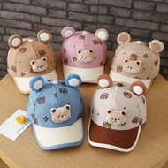 Children's Leisure Baseball Cap With 3D  Cartoon Bear Pattern For Boy And Girls Hats Suitable For 2-
