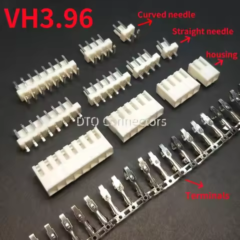 10PCS VH 3.96mm 2P 3P 4P 5P 6P 7P 8Pin Male Plug Female Housing Terminals VH3.96 Connector