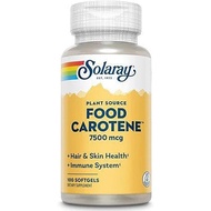 SOLARAY Food Carotene, Vitamin A as Beta Carotene 25000IU Carotenoids for Healthy Skin & Eyes,  Acti