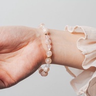 天然水晶手鍊/Vega。櫻花瑪瑙 白瑪瑙 粉水晶 自信 桃花 手鍊