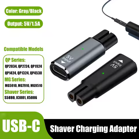 5V USB C Shaver Charger Adapter For Philipps QP2724 QP2834 QP4530 QP1924 QP1324 MG7910 MG9510 Portab