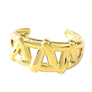 H4523 Gold Steel Ring Triangle Open Grid Tail Men's Women's Thumb Stainless 316 Korean Jewelry