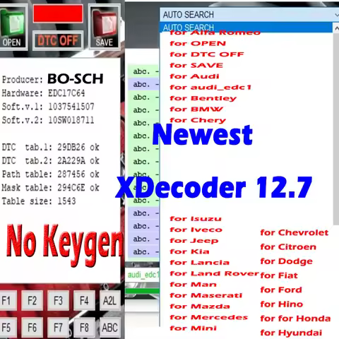 Newest XDecoder 12.7 License Full Activated XDECODER Removing Error Codes Support Multi-Brand Vehicl