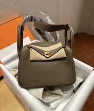 Hermes mini lindy Etoupe GHD 大象灰 金扣 gold hardware 二代 stamp K TC
