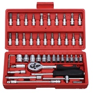 46pcs/set Wrench Batch Head Ratchet Pawl Socket Motorcycle Car Repair Tool