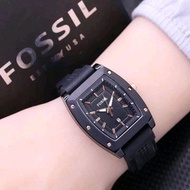 Jam Tangan wanita Fossil Strap Karet Anti Air Tanggal Aktif Free Box Dan Baterai Cadangan